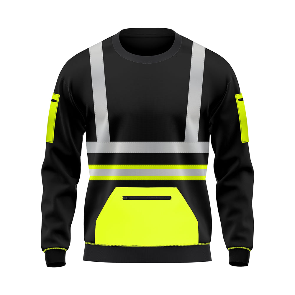 Toro Activa Workwear Hi-Vis Fleece Sweatshirt S104 Yellow Black TORO ACTIVA