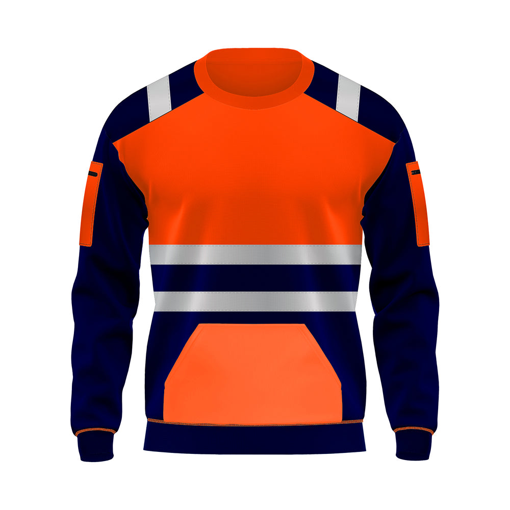 Toro Activa Workwear Hi-Vis Sweatshirt S101 Orange Navy TORO ACTIVA