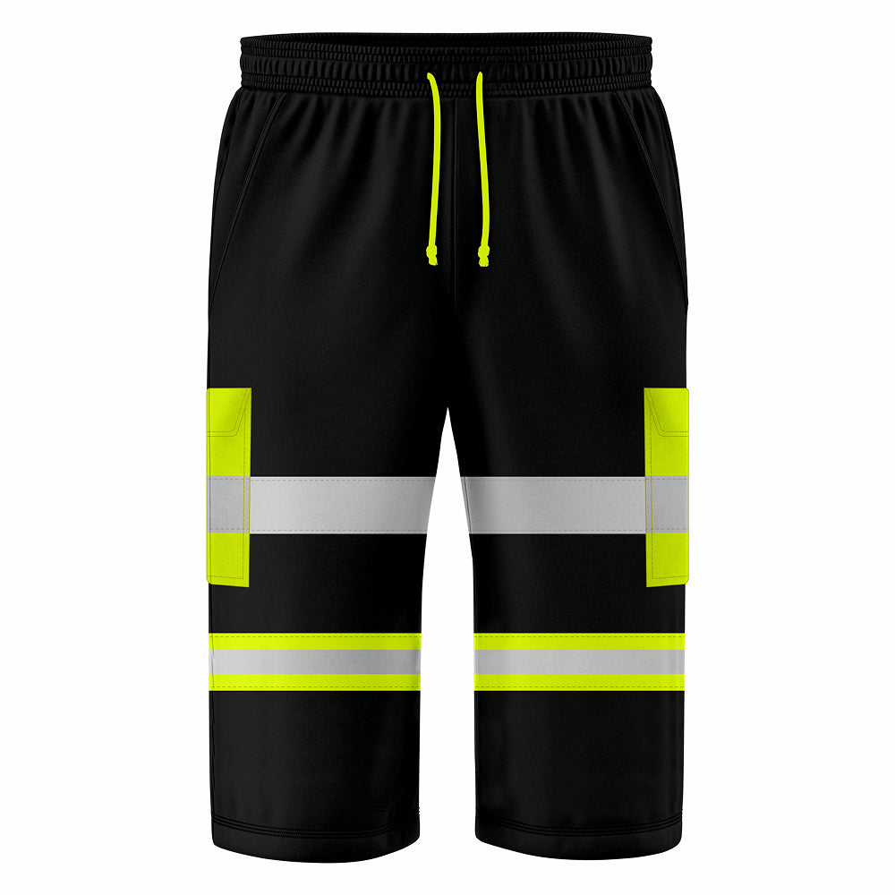 Toro Activa Hi-Vis Fleece Shorts SH104 - Black/Yellow Yellow Black TORO ACTIVA