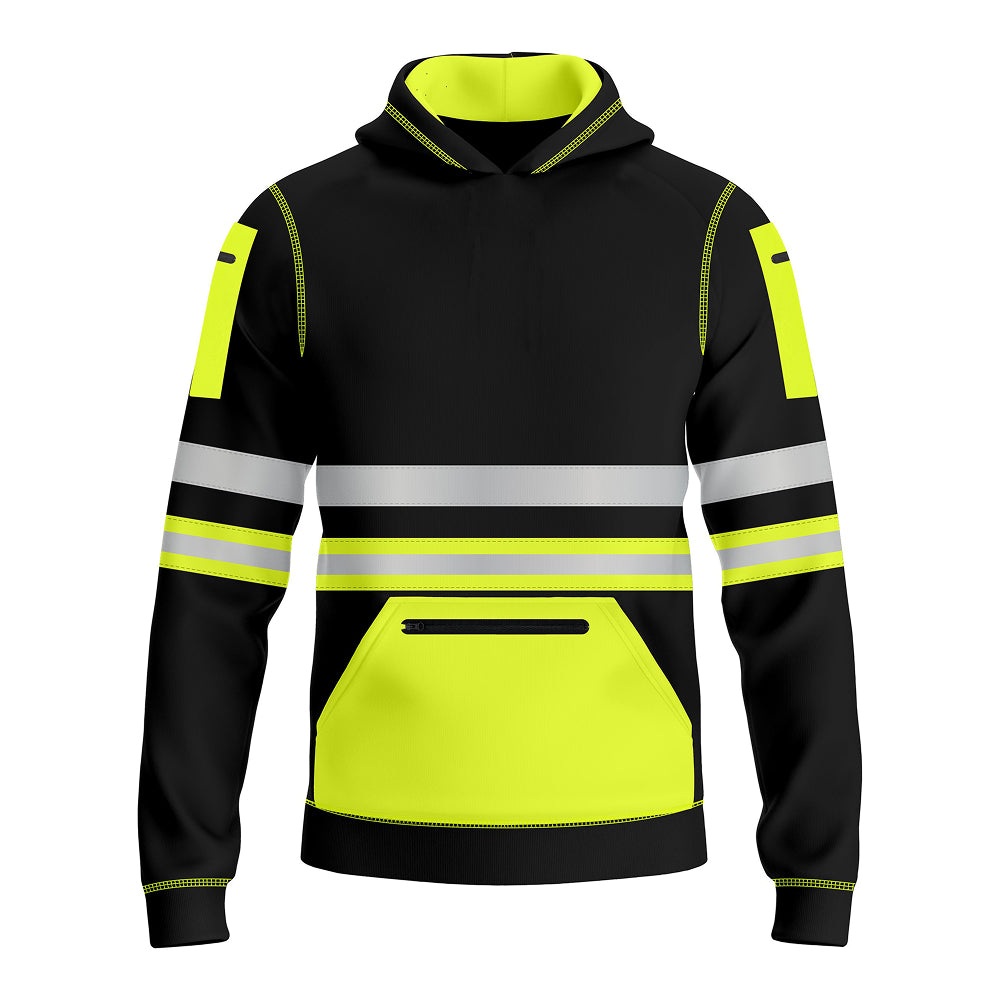 Hi Visibility Pullover Hoodie for kids 1006 - Yellow/Black TORO ACTIVA