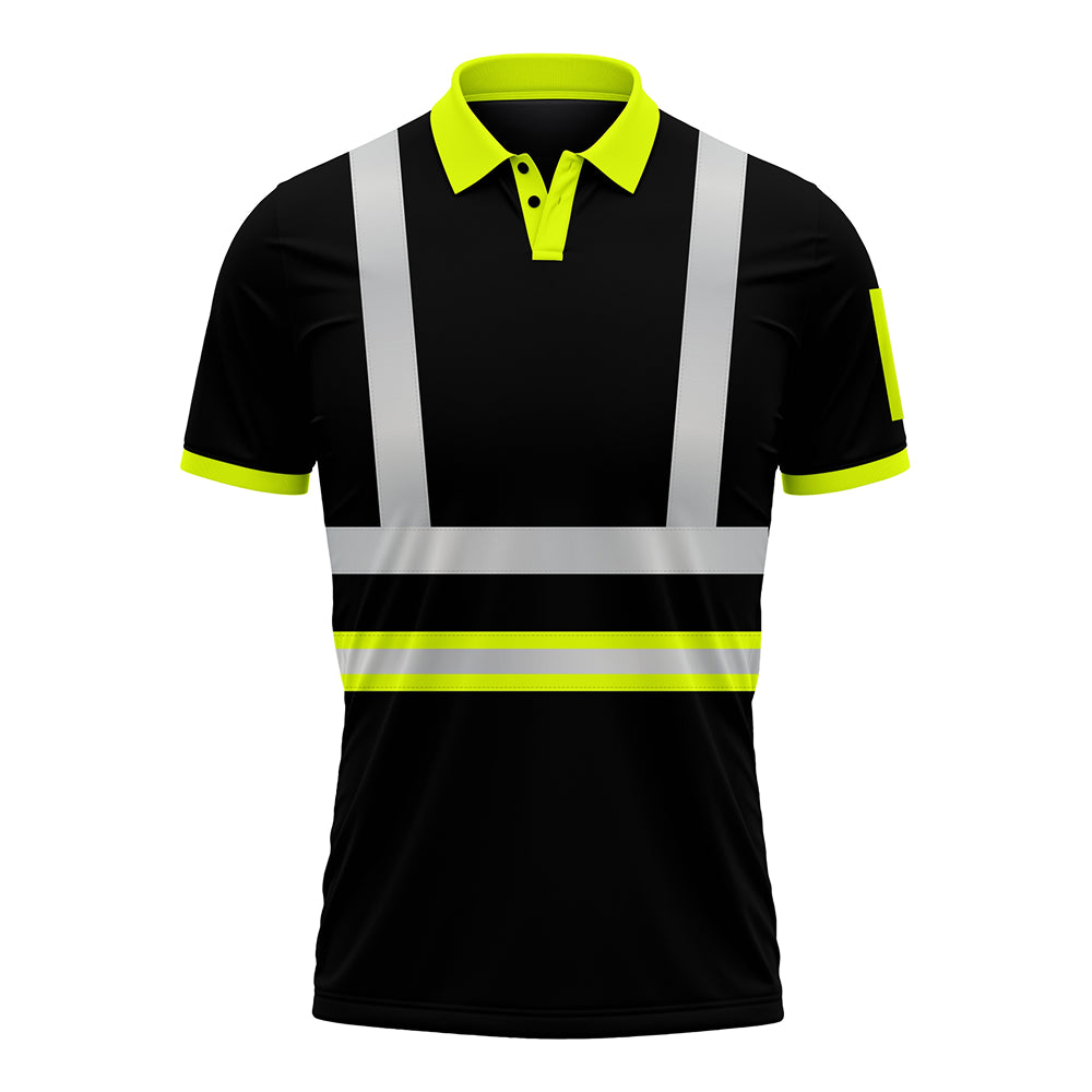 High Visibility Safety Polo Shirt P104 - Yellow/Black 2XL TORO ACTIVA