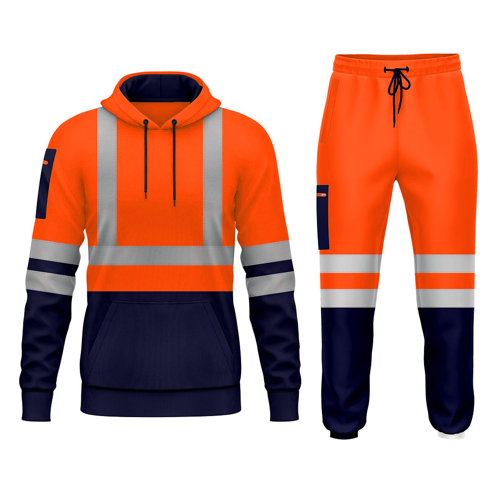 Toro Activa Hi-Vis Pullover Tracksuit - TS06 Orange Navy TORO ACTIVA