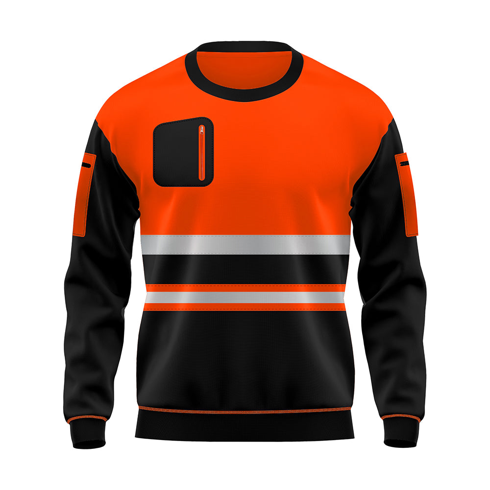 Hi-Vis Work Sweatshirt S103 | Workwear Orange Black TORO ACTIVA