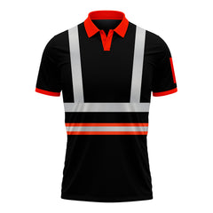 Hi Vis Polo Shirt P104 — Yellow or Orange Orange Black TORO ACTIVA