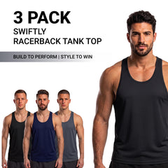 Toro Activa Swiftly Racerback Tank Top - 3 Colour Set Black Grey Navy TORO ACTIVA
