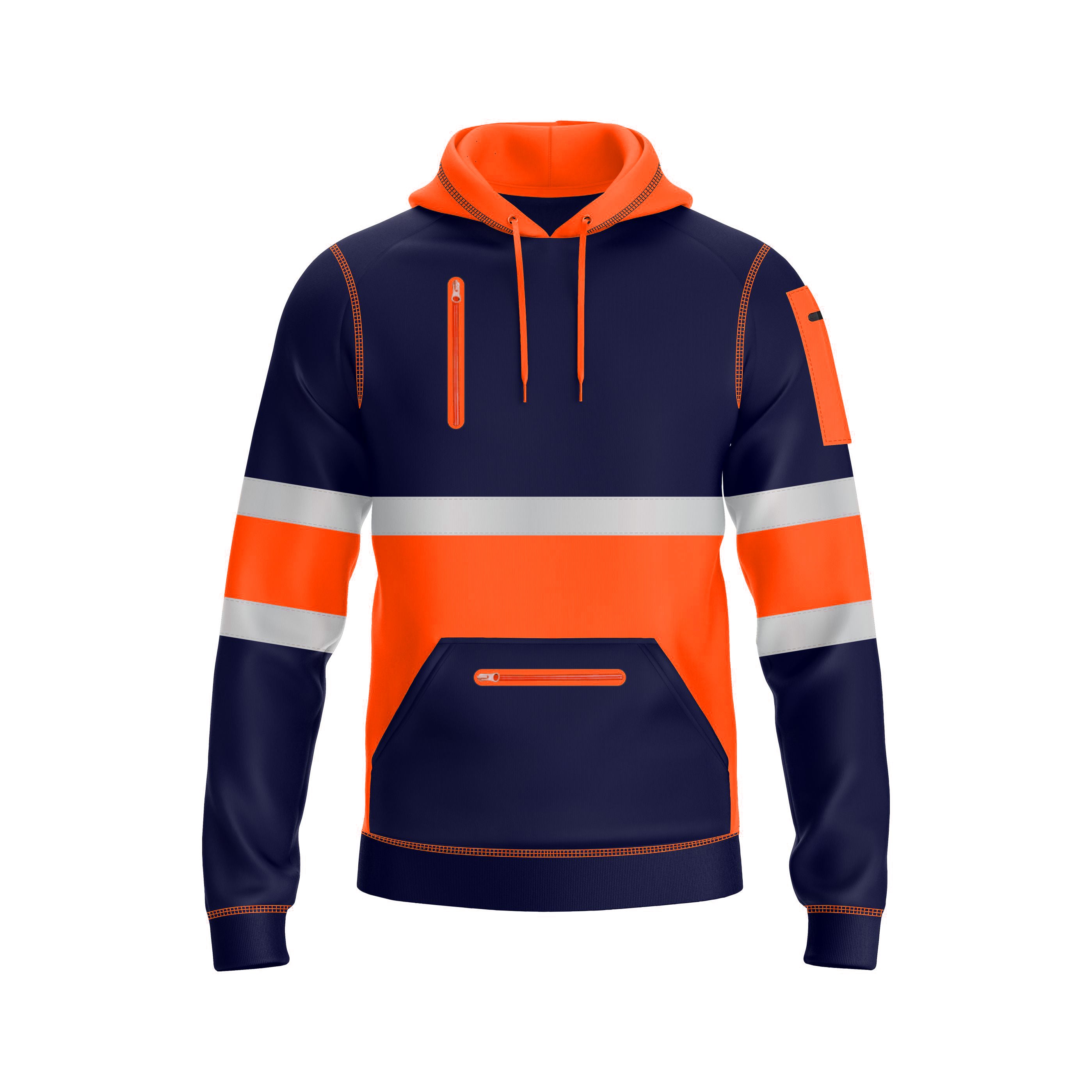 Hi-Vis Work Hoodie 1001 - Orange/Navy | Fleece Workwear 2XL TORO ACTIVA