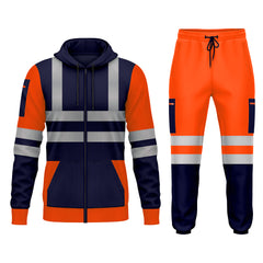 Toro Activa Hi-Vis Pullover Tracksuit TS12 - Orange/Navy 2XL TORO ACTIVA