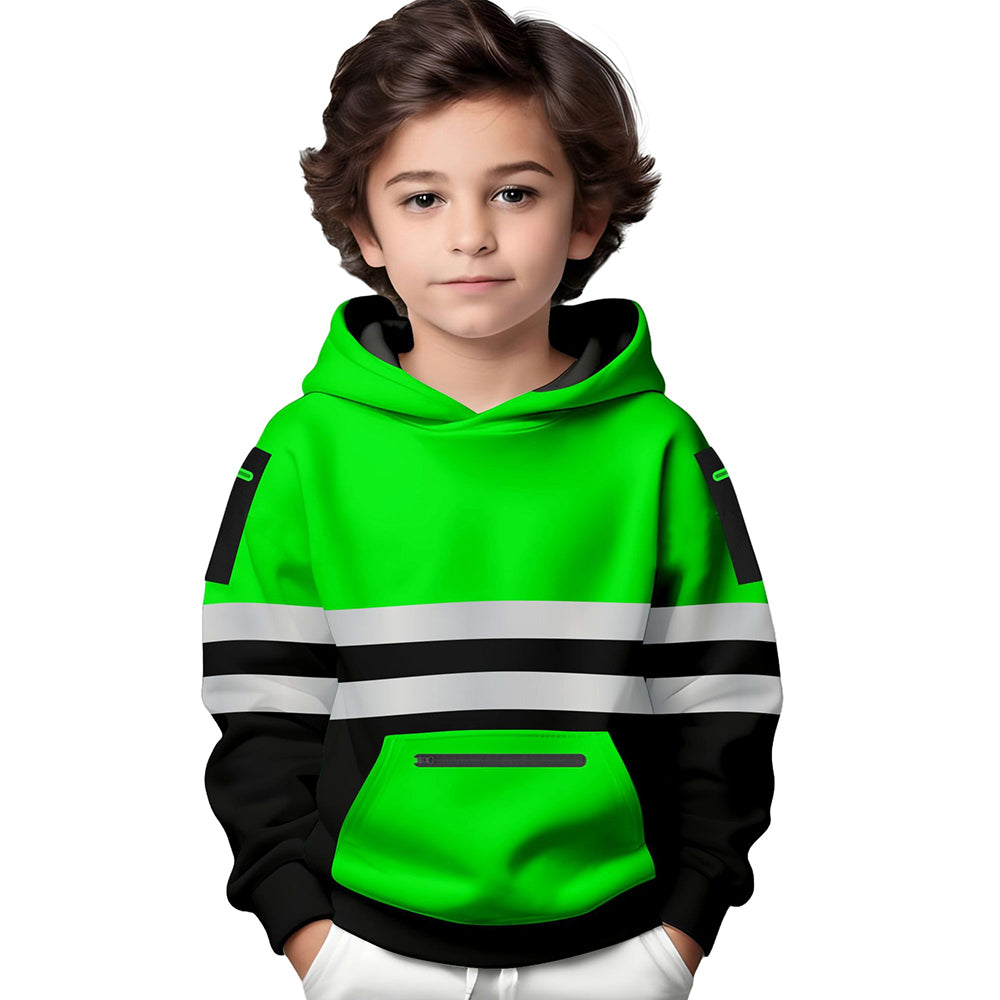 Toro Activa Hi-Vis Fleece Pullover Hoodie 1006 Kids - Green/Black TORO ACTIVA
