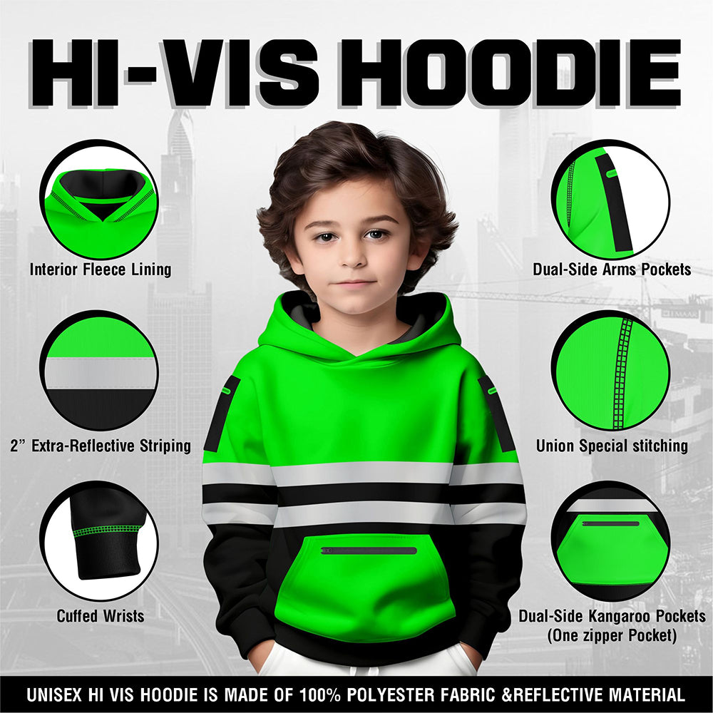 Toro Activa Hi-Vis Fleece Pullover Hoodie 1006 Kids - Green/Black TORO ACTIVA