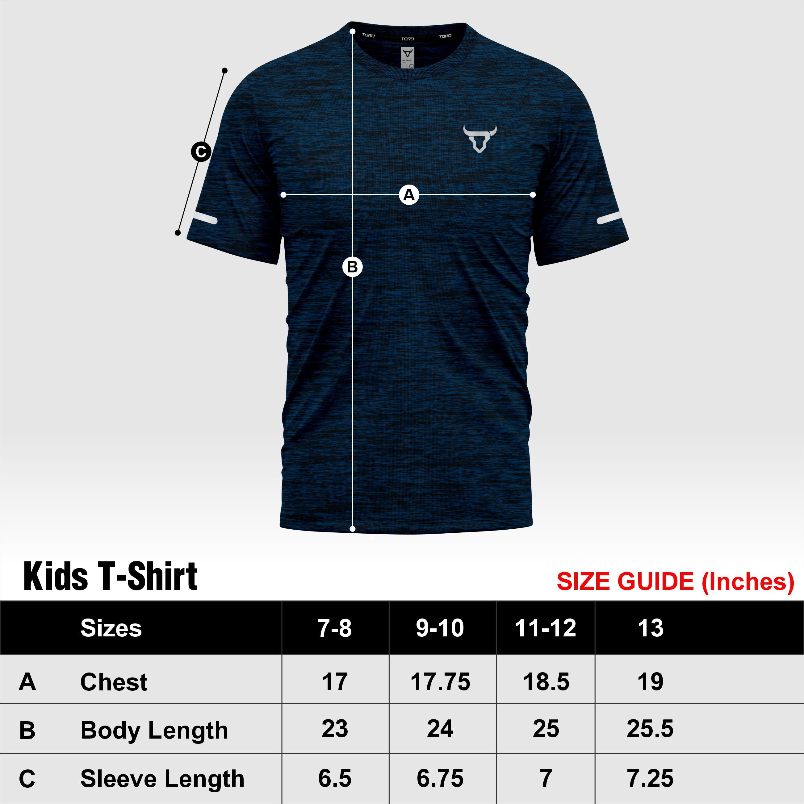 Toro Activa Youth Melange Performance Tee 3-Pack - Blue - model photo