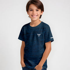Toro Activa Youth Melange Performance Tee 3-Pack - Blue - front view