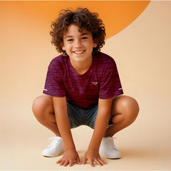 Toro Activa Youth Melange Performance Tee 3-Pack - Maroon - front view
