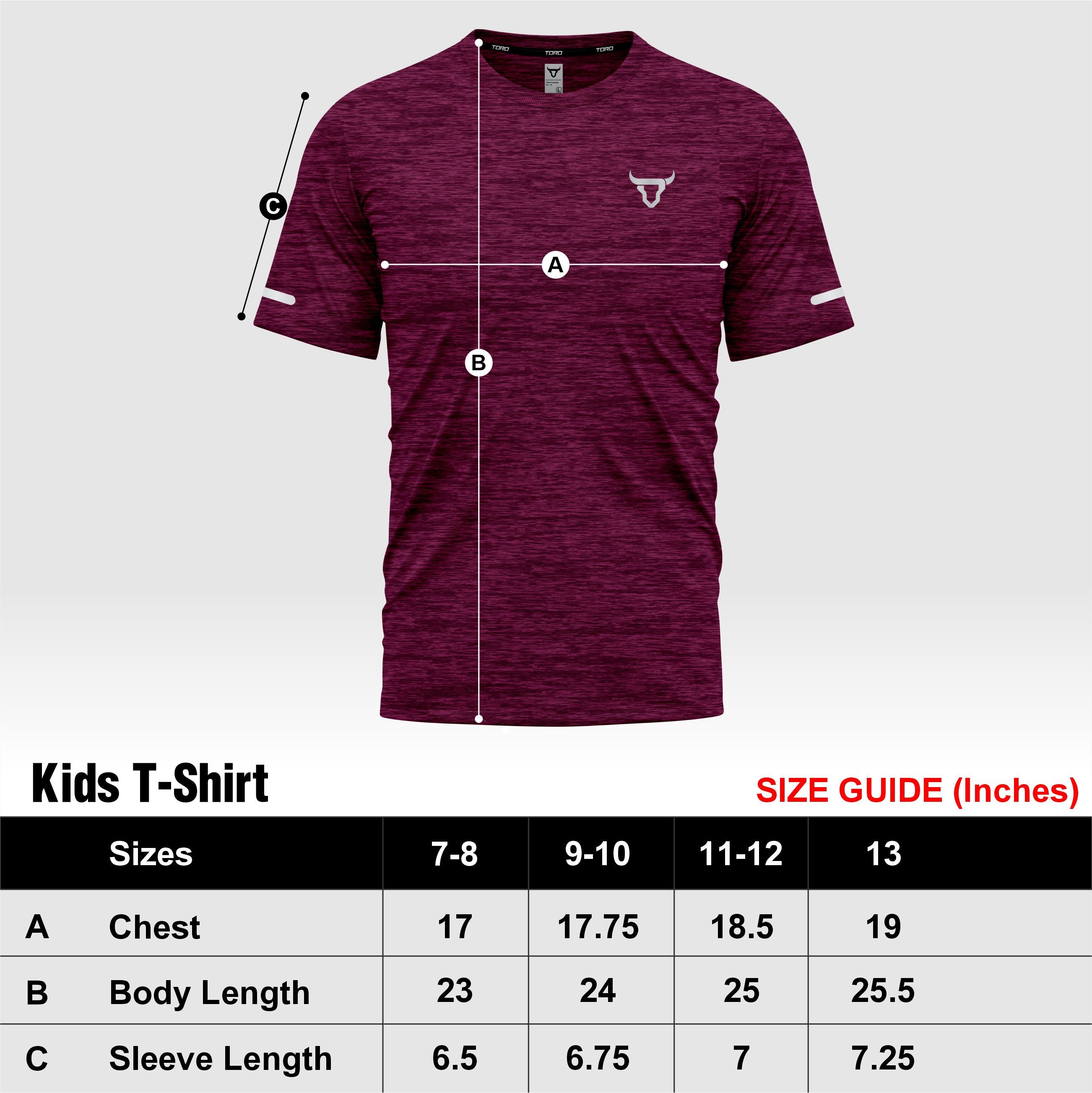 Toro Activa Youth Melange Performance Tee 3-Pack - Maroon - model photo
