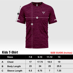 Toro Activa Youth Melange Performance Tee 3-Pack - Maroon - model photo