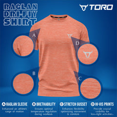 Toro Activa Performance Shirt - Orange/Blue/Yellow - Pack of 3 TORO ACTIVA