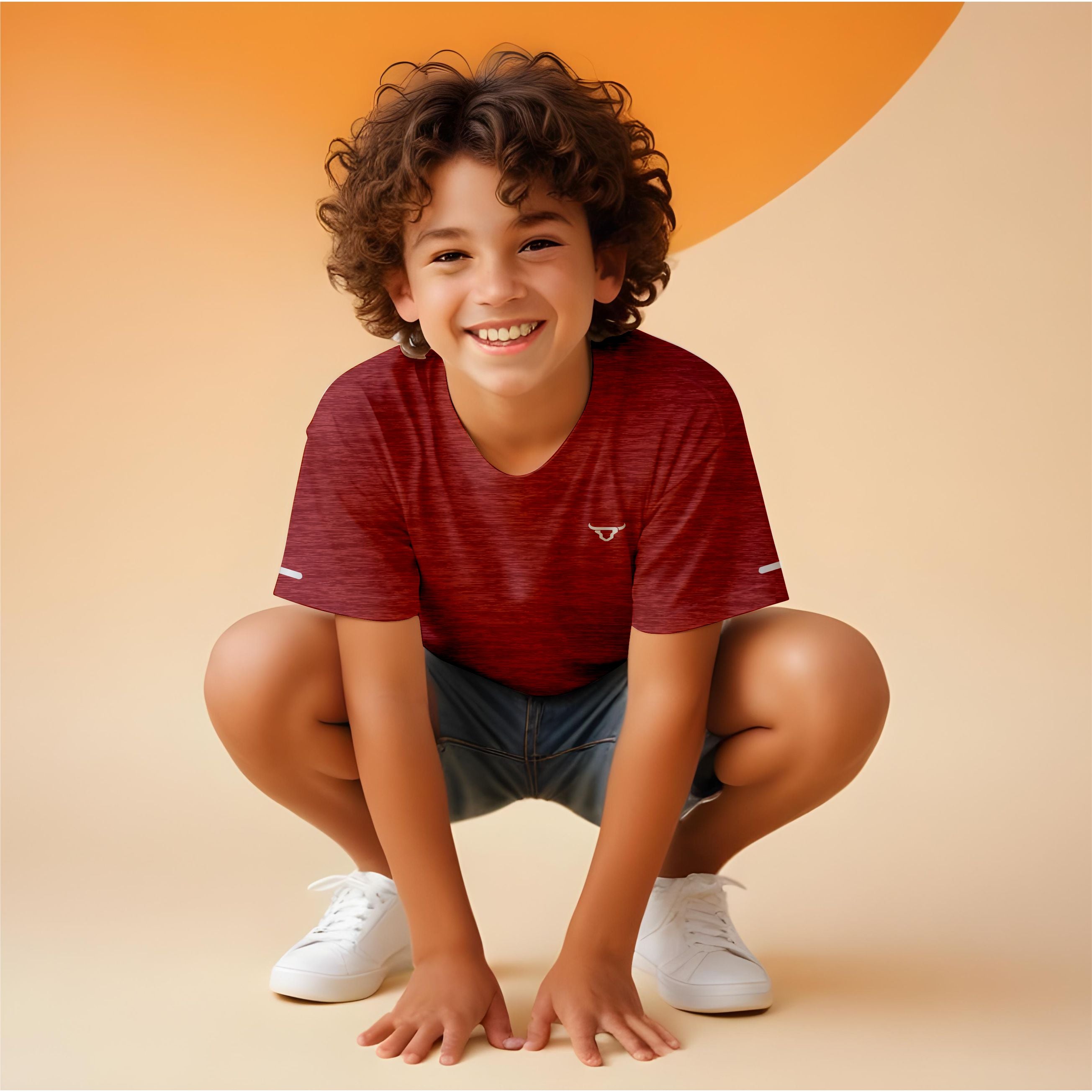 Toro Activa Youth Melange Performance Tee 3-Pack - Red - front view
