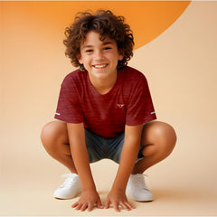 Toro Activa Youth Melange Performance Tee 3-Pack - Red - front view