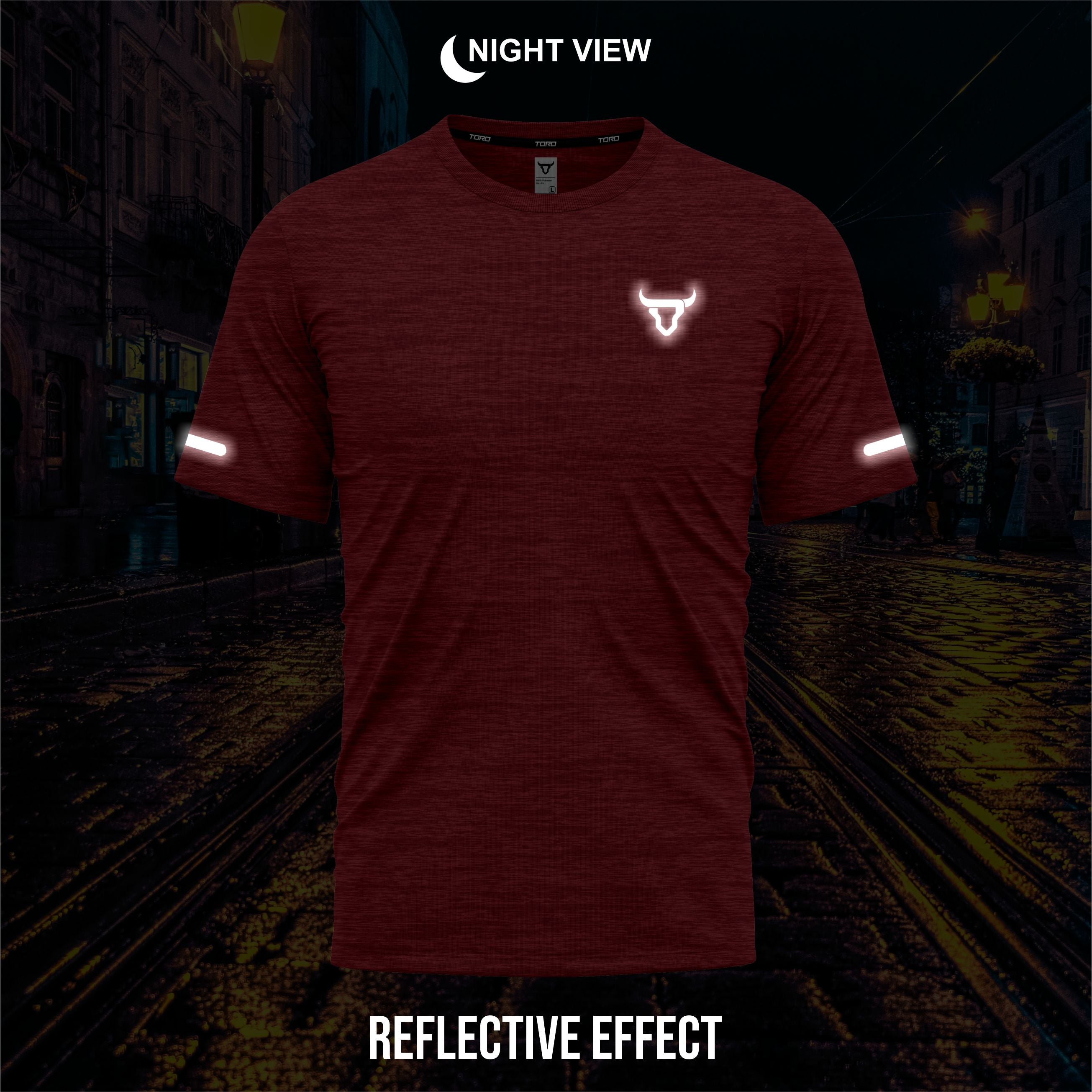 Toro Activa Youth Melange Performance Tee 3-Pack - Red - back view