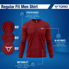 Toro Activa PrimeFlex L/S Shirts - 3 Colour Pack ( Red , Grey, Teal ) TORO ACTIVA