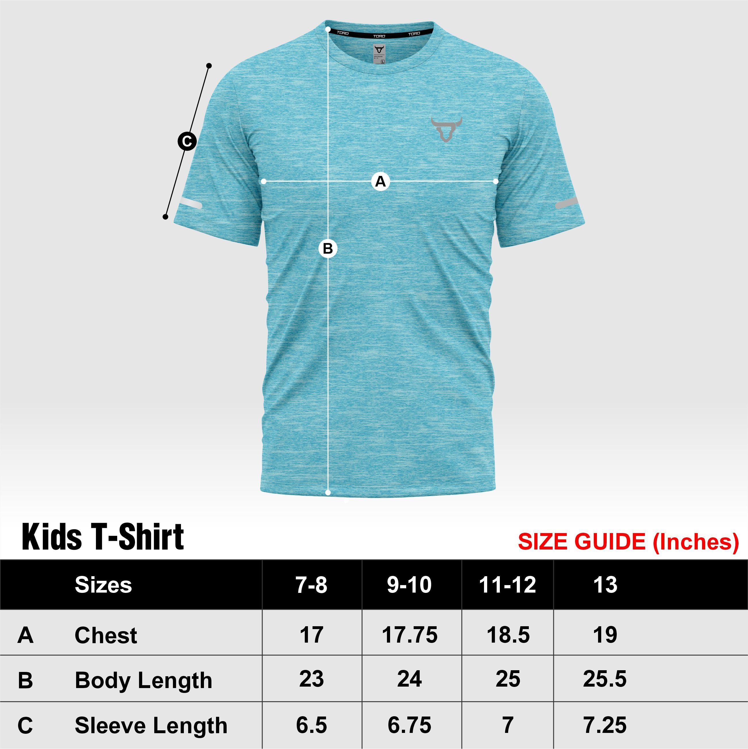 Toro Activa Youth Melange Performance Tee 3-Pack - Blue - model photo