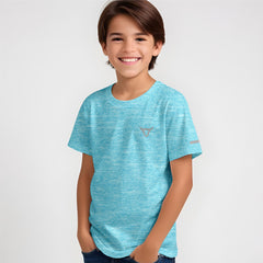 Toro Activa Youth Melange Performance Tee 3-Pack - Blue - front view