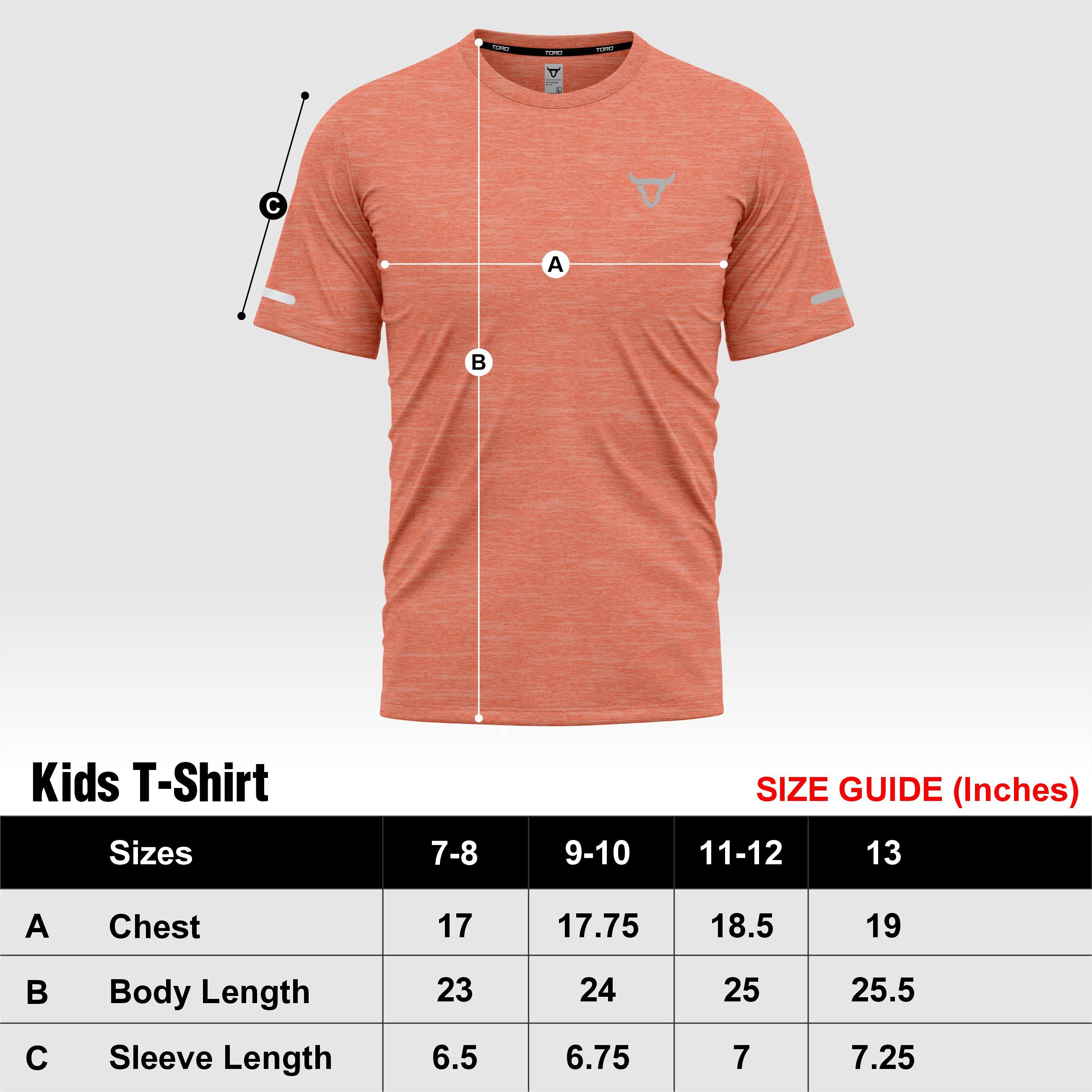 Toro Activa Youth Melange Performance Tee 3-Pack - Orange - model photo