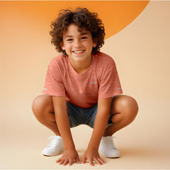 Toro Activa Youth Melange Performance Tee 3-Pack - Orange - front view