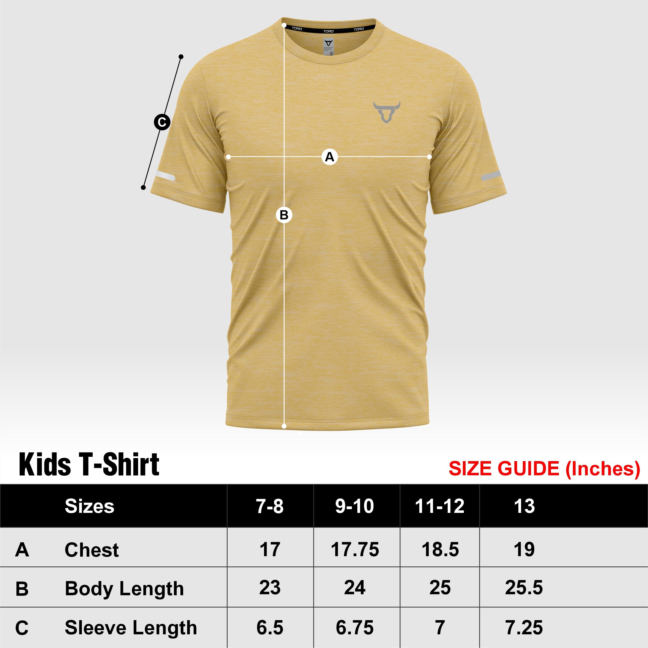 Toro Activa Youth Melange Performance Tee 3-Pack - Yellow - model photo