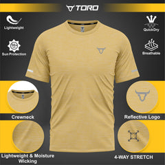 Toro Activa Youth Melange Performance Tee 3-Pack - Yellow - back view