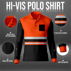 Hi Vis Long Sleeve Polo PF103 — Yellow or Orange | Toro Activa TORO ACTIVA