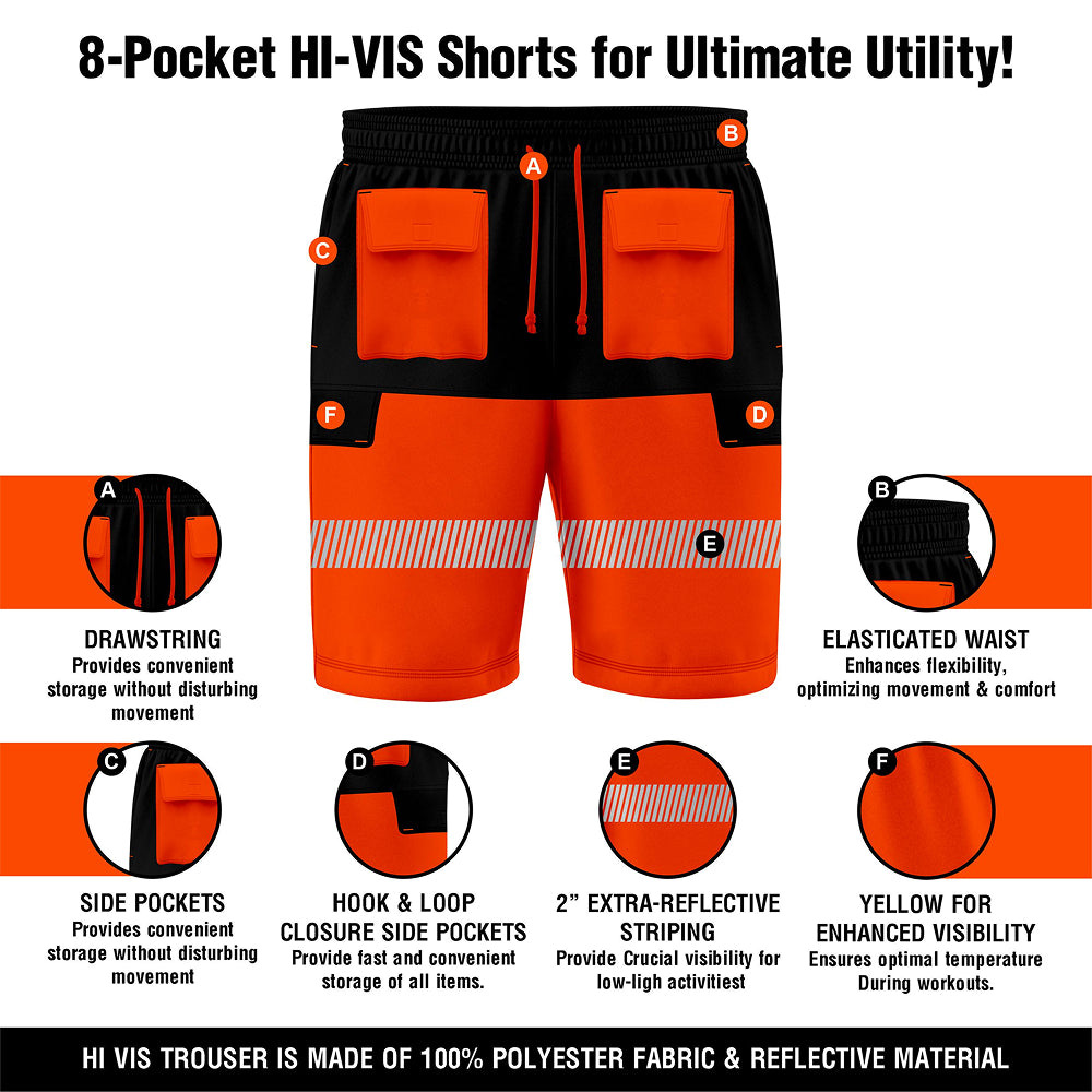 Toro Activa Hi-Vis Fleece Shorts SH106 - Orange/Black TORO ACTIVA