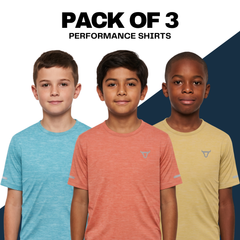 Toro Activa Youth Melange Performance Tee 3-Pack - Orange Blue Yellow - pack shot