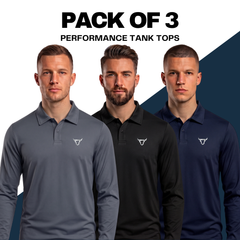 Toro Activa Performance Long Sleeve Polo 3-Pack - Black/Grey/Navy TORO ACTIVA
