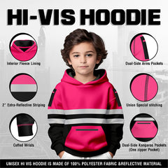 Toro Activa Hi-Vis Fleece Pullover Hoodie 1006 Kids - Pink/Black TORO ACTIVA