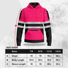 Toro Activa Hi-Vis Fleece Pullover Hoodie 1006 Kids Pink Black TORO ACTIVA