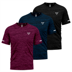 Toro Activa Youth Melange Performance Tee - 3-Pack Bundle Maroon Black Blue TORO ACTIVA