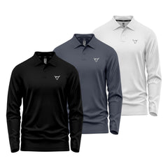 Toro Activa Dri-FIT Performance Long Sleeve Polo - 3 Colour Set Black Grey White TORO ACTIVA
