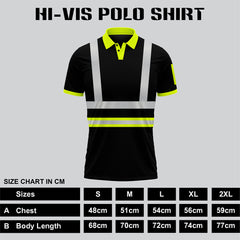 Yellow Hi Vis Polo Shirt P104 — EN ISO 20471 Class 2 Short Sleeve 2XL TORO ACTIVA