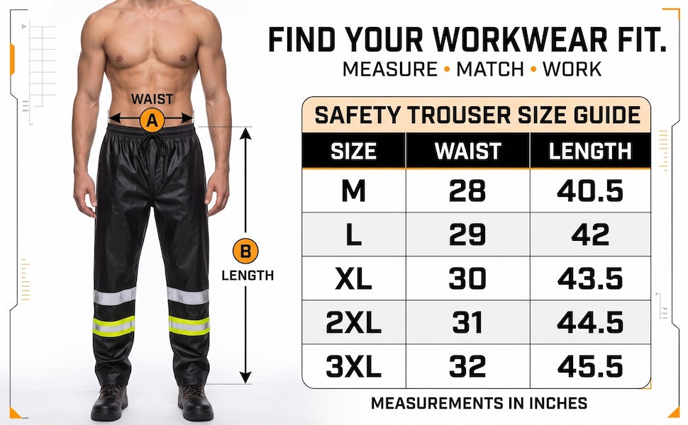 Hi Vis Waterproof Over Trousers - Yellow/Black TORO ACTIVA