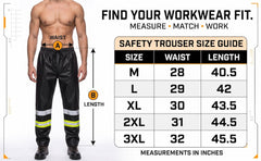 Hi Vis Waterproof Over Trousers - Yellow/Black TORO ACTIVA