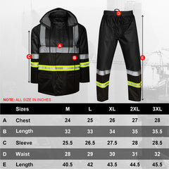 Toro Activa Lightweight Hi-Vis Rainsuit - RS104 Black/Yellow TORO ACTIVA