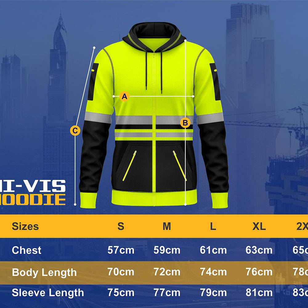 Toro Activa Hi-Vis Fleece pullover zipper Hoodie 1015 TORO ACTIVA