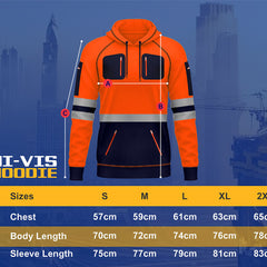 Toro activa Essential Hi-Vis Fleece Hoodie 2- Orange/Navy TORO ACTIVA
