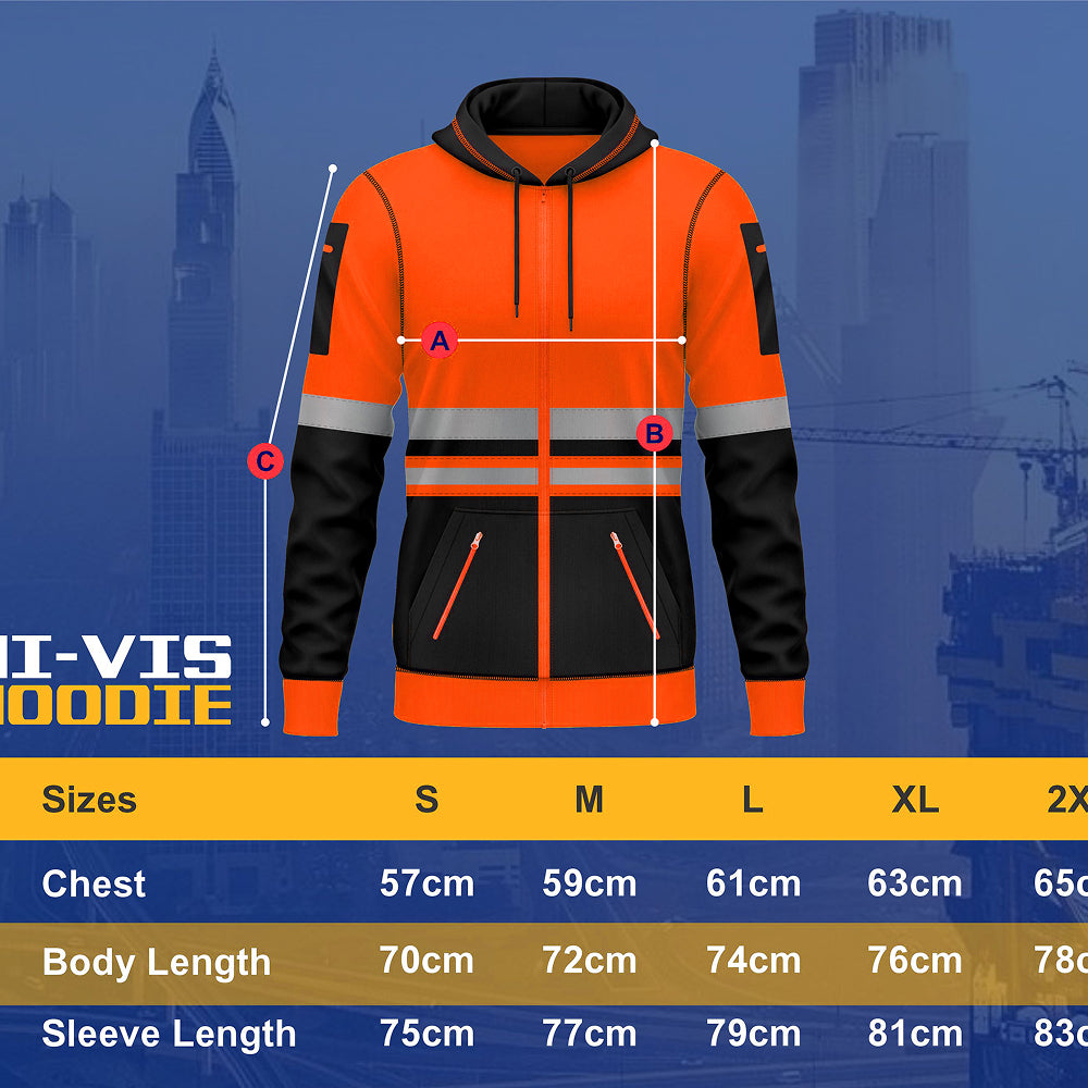 Toro Activa Hi-Vis Fleece pullover zipper Hoodie 1015 TORO ACTIVA