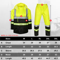 Toro Activa Lightweight Hi-Vis Rainsuit - RS103 Yellow/Black TORO ACTIVA