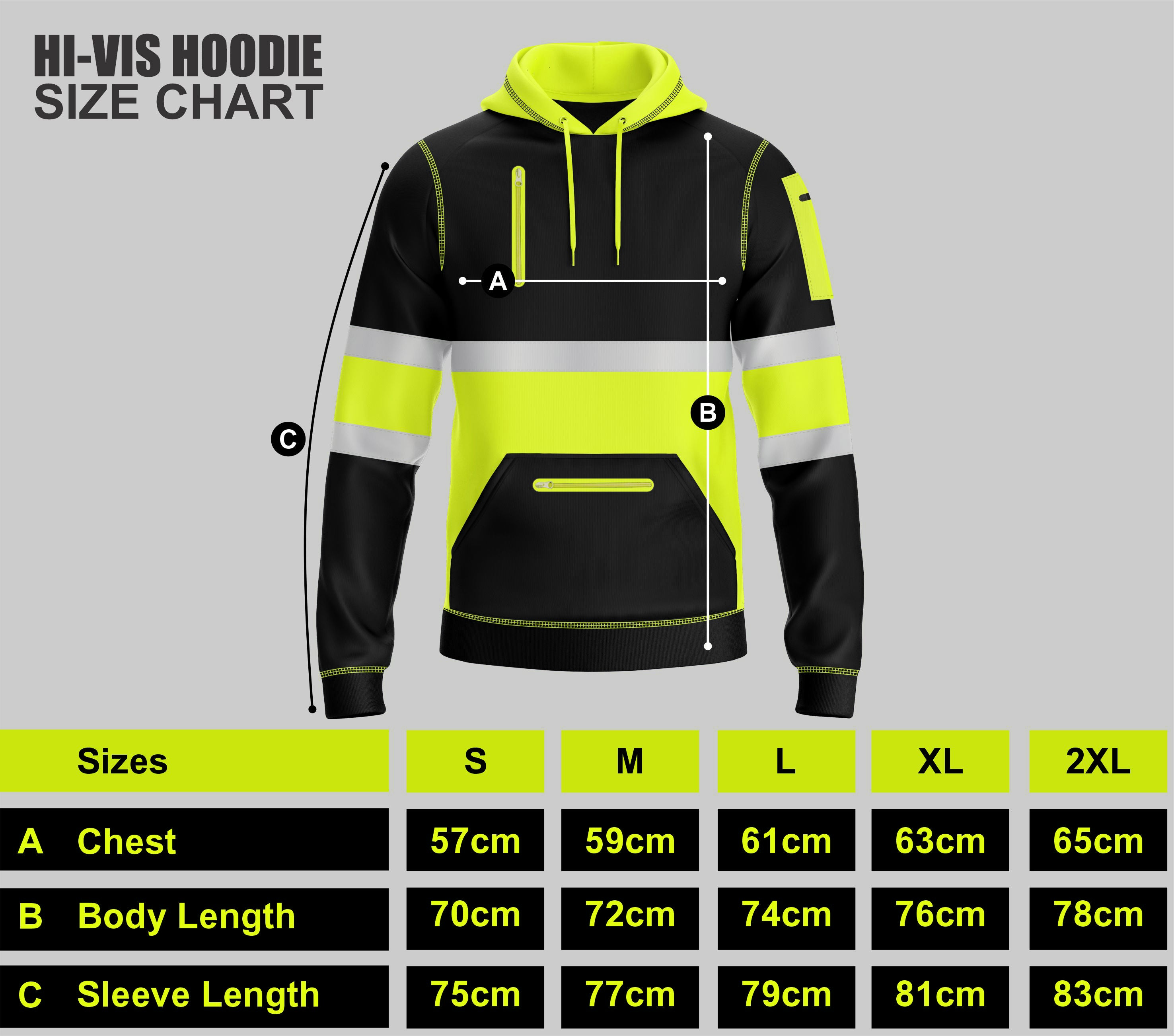 Hi-Vis Work Hoodie 1001 | Fleece Workwear Pullover TORO ACTIVA