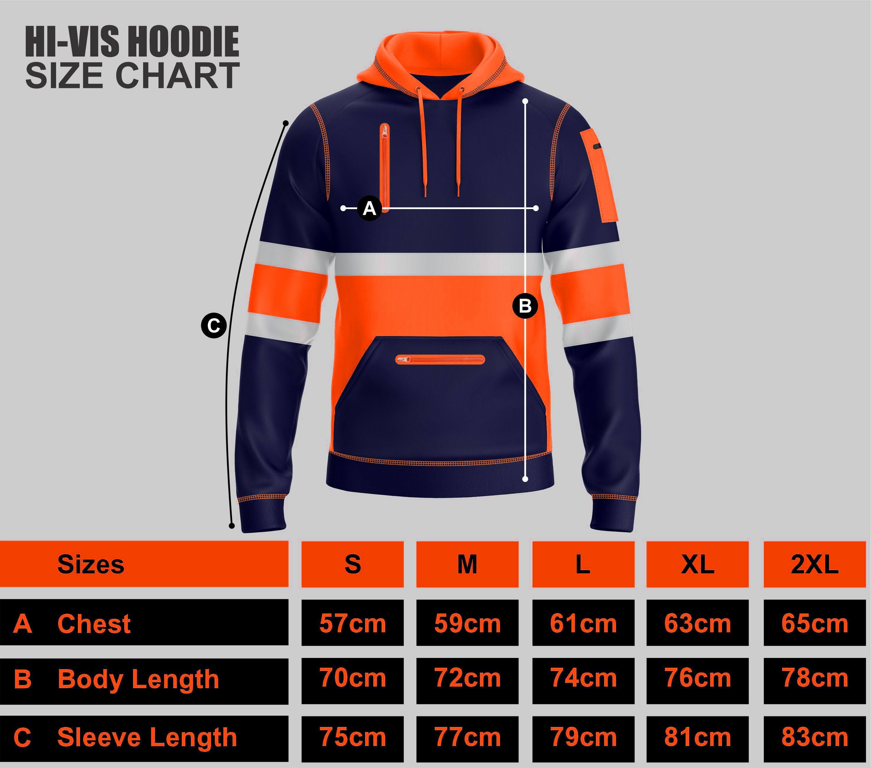 Hi-Vis Work Hoodie 1001 - Orange/Navy | Fleece Workwear TORO ACTIVA