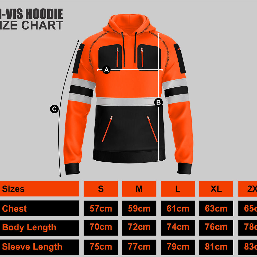 Toro activa Essential Hi-Vis Fleece Hoodie 2 - Orange/Black TORO ACTIVA