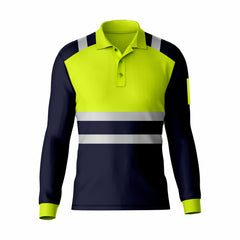 Hi Vis Long Sleeve Polo Shirt PF103 — Yellow or Orange TORO ACTIVA