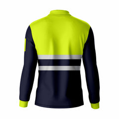 Hi Vis Long Sleeve Polo Shirt PF103 — Yellow or Orange TORO ACTIVA